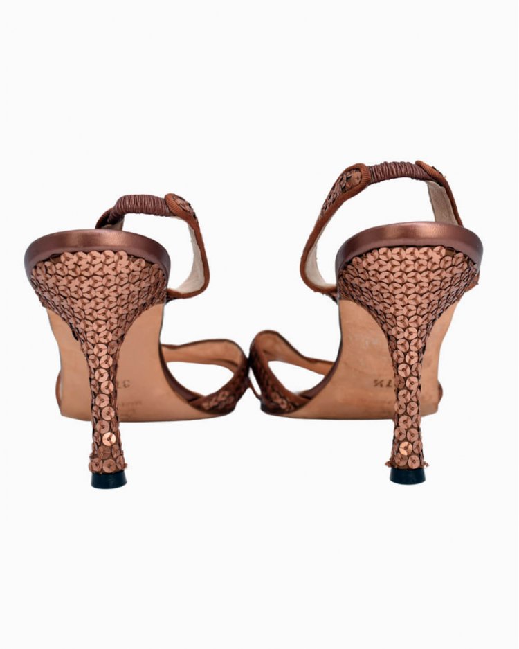 Sandália Manolo Blahnik Original Callasli Cobre Feminino